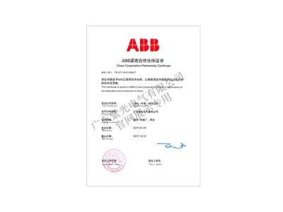 ABB紧密合作伙伴证书